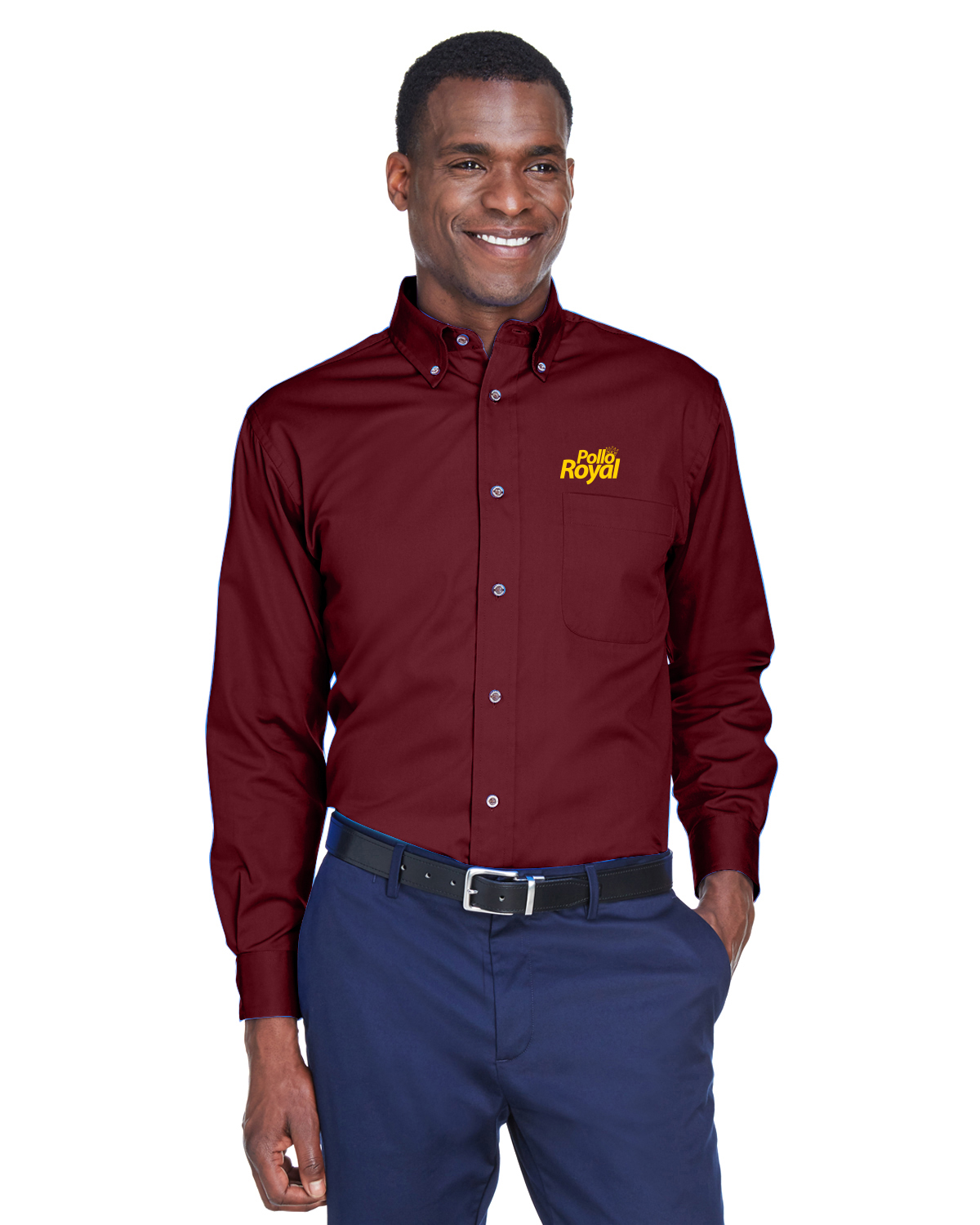 M500 Pollo Royal Men\'s Easy Blend™ Long-Sleeve Twill Shirt with Stain-Release